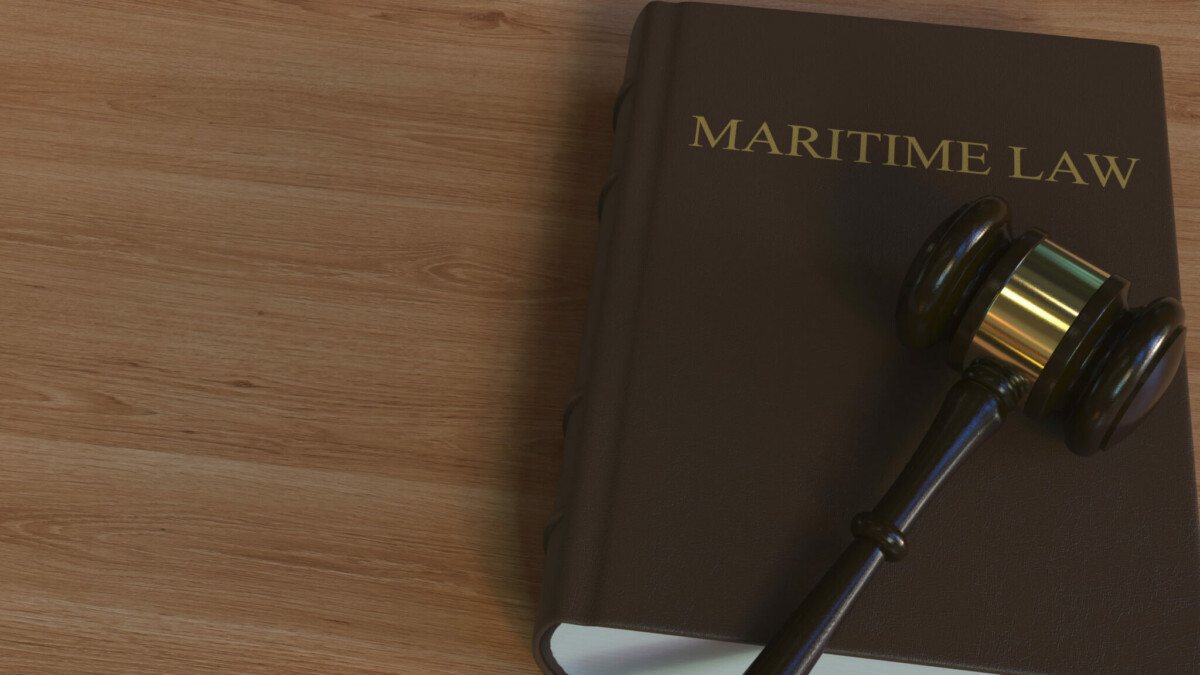 Court gavel on MARITIME LAW book - Fernald & Zaffos